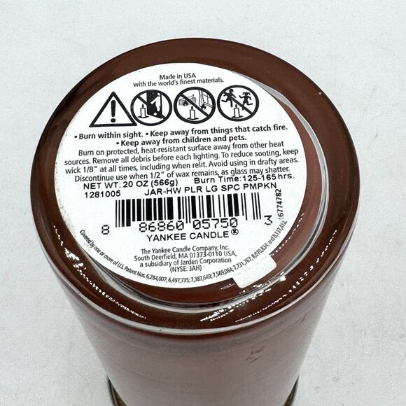 Yankee Candle Spiced Pumpkin 20 oz Single Wick Candle New with Lid - Picture 3 of 4